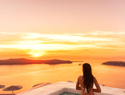 Female looking at sunset Female looking at sunset