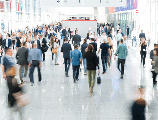 people walking inside building