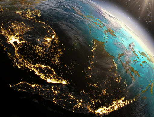 view of world from space